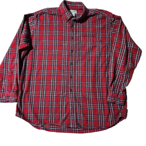 Vintage LL Bean Flannel Plaid Shirt Men's XL Reg. Long Sleeve Button Up Shirt - Picture 4 of 10